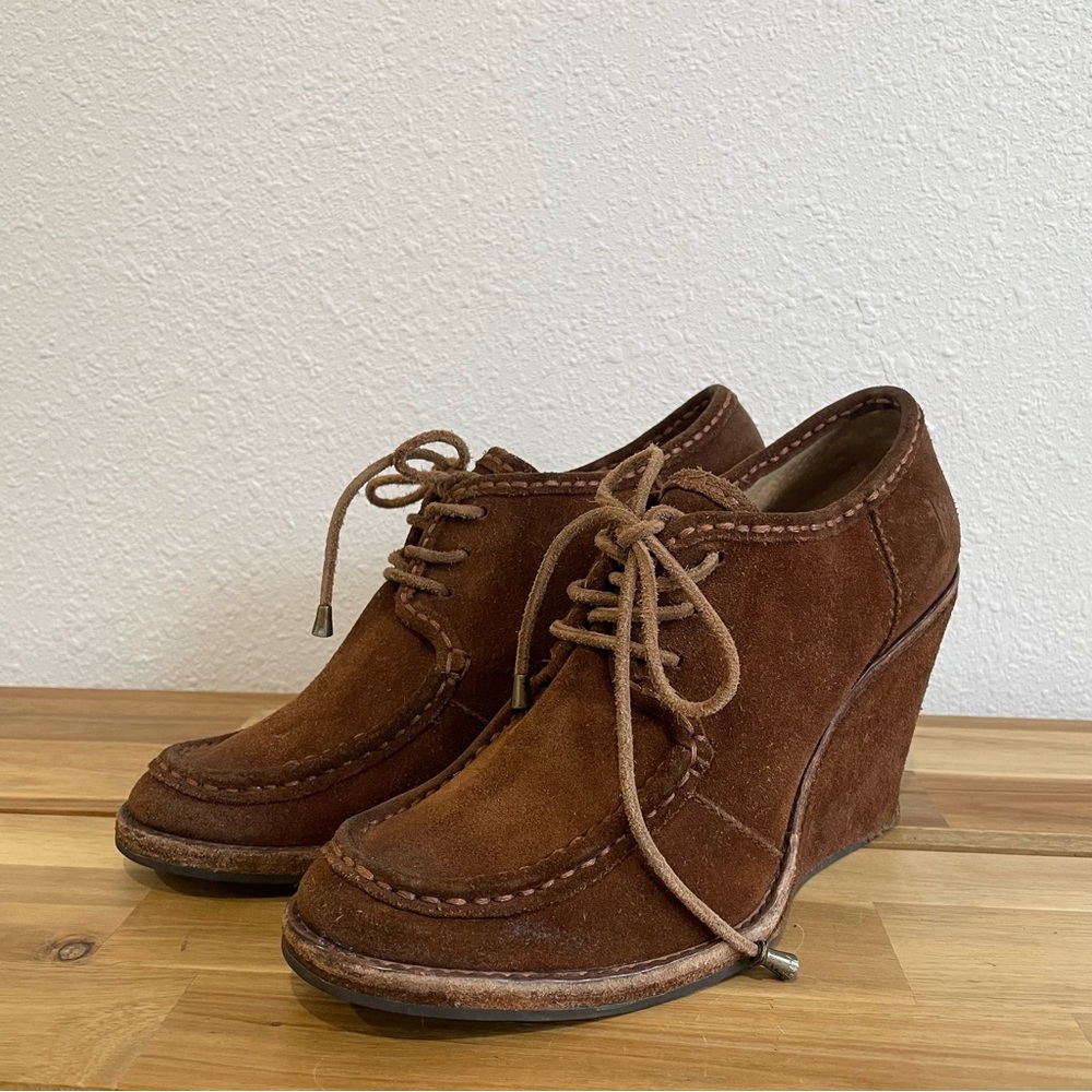 Frye Brown Suede Ankle Booties